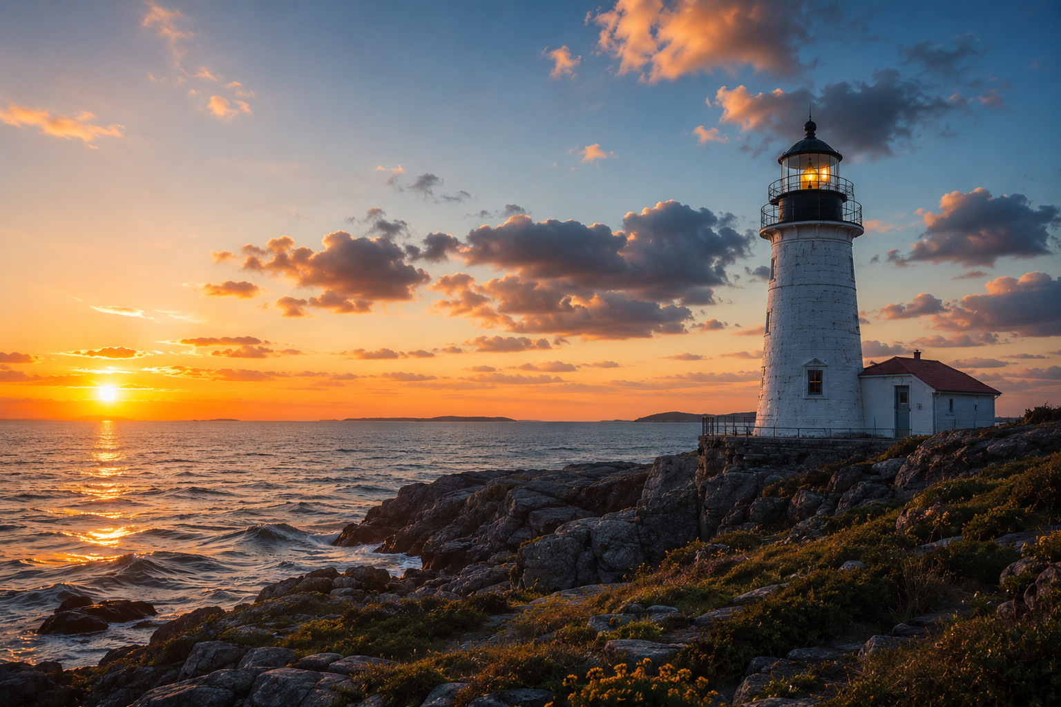 Lighthouse overlooking the sea at sunrise, representing independent technical consultancy and guidance for complex engineering projects.